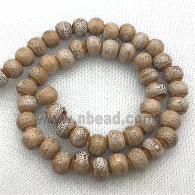 khaki Oriental Porcelain beads, round