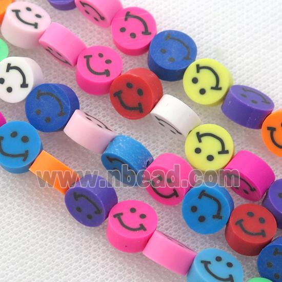 Polymer Clay Fimo emoji Beads, mix color