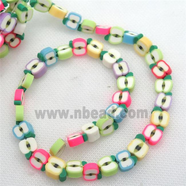 Polymer Clay Fimo Beads, apple, mix
