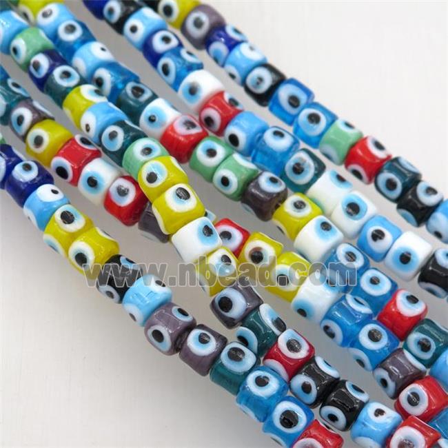 handmade Lampwork Glass Beads with evil eye, rondelle, mix color