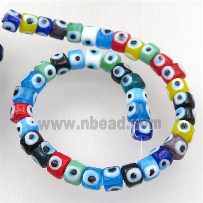 handmade Lampwork Glass Beads with evil eye, rondelle, mix color