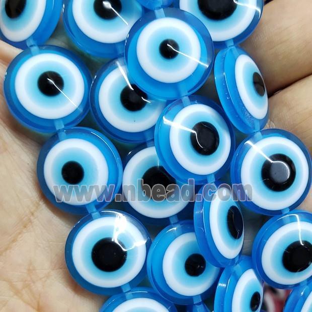 Blue Resin Circle Evil Eye Beads