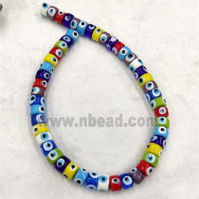 Mix Color Lampwork Glass Heishi Beads With Evil Eye