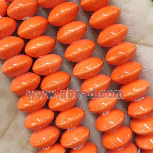 Orange Lampwork Glass Bicone Beads