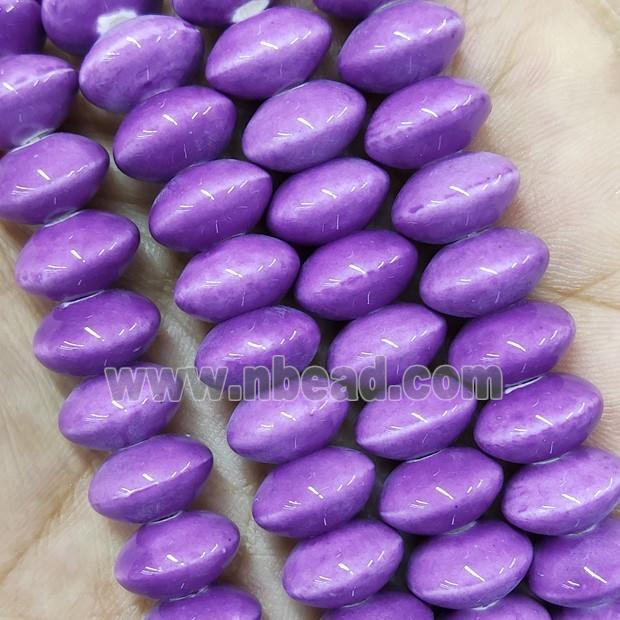 Purple Lampwork Glass Bicone Beads