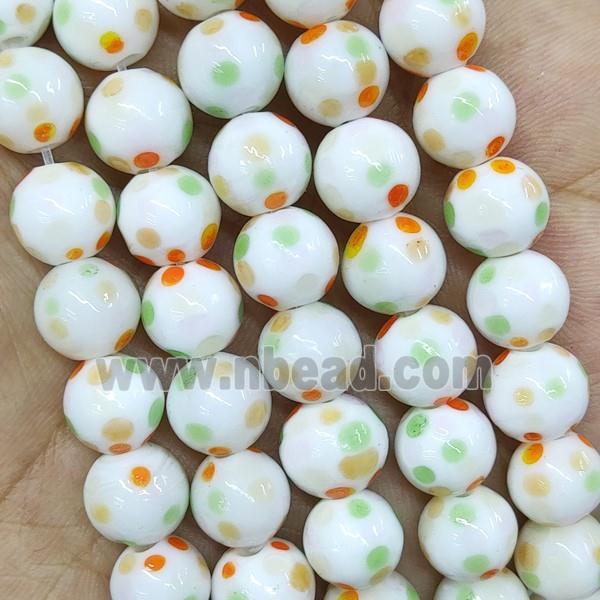 Round Lampwork Glass Beads Spotted