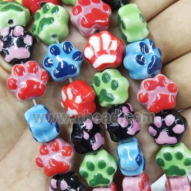 Lampwork Glass Paws Beads Mix Color