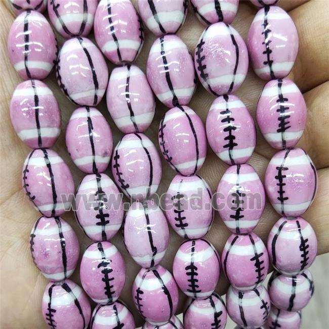 Pink Porcelain Rugby Beads American Football Rice