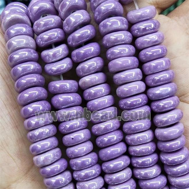 Purple Porcelain Heishi Beads