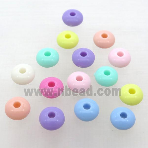 plastic rondelle beads, mixed color