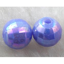 Resin Beads, faceted round, lavender AB-Color