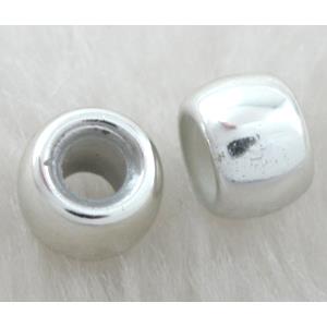 silver plated barrel Plastic beads