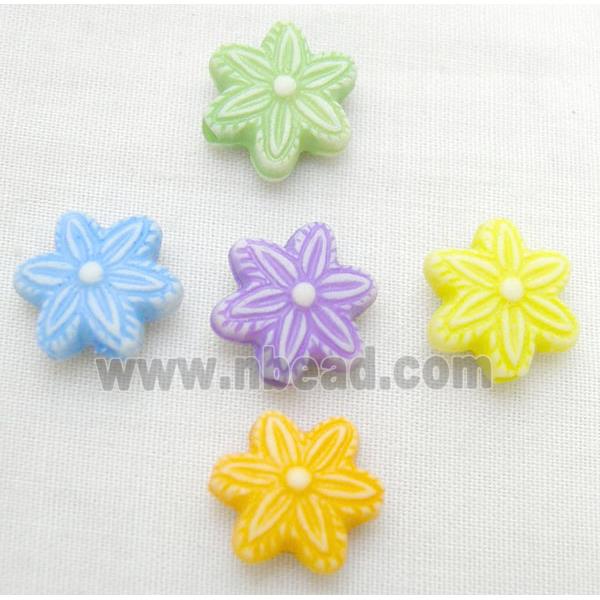 colorful Plastic Beads, mixed, flower
