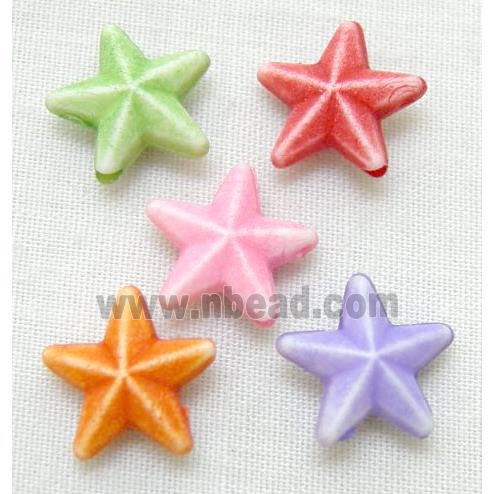 colorful Plastic Beads, mixed, star