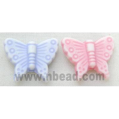 colorful Plastic Beads, mixed, Butterfly