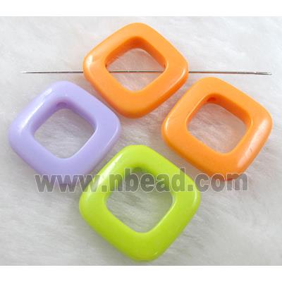 resin beads, square-ring, mixed color
