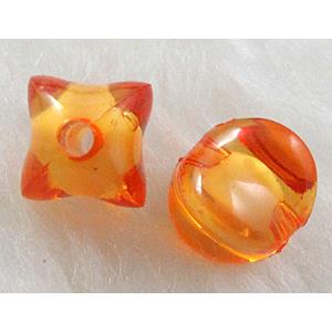 Acrylic Bead,Transparent, Orange