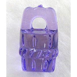 Cask Acrylic Bead,Transparent, Purple