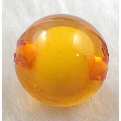 Round Acrylic Bead, orange