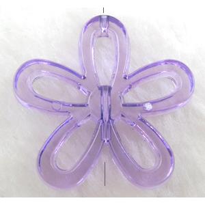 Acrylic Bead, flower, transparent, purple