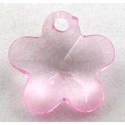 Acrylic pendant, flower, transparent, pink