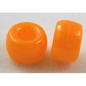 plastic beads, barrel, orange