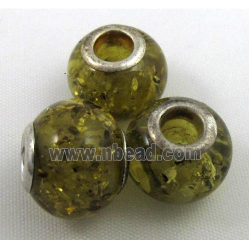 Amber Beads, NR, rondelle, olive