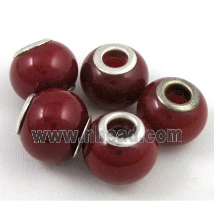 Amber Beads, NR, rondelle, deep-red