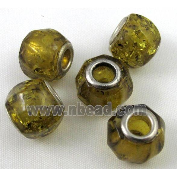 Amber Beads, NR, olive