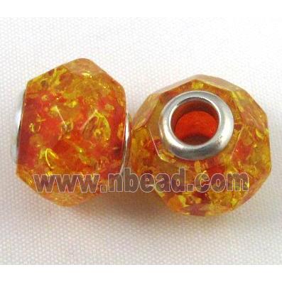 Amber Beads, NR, faceted rondelle, yellow