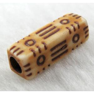 Antique Style red plastic bead, tube