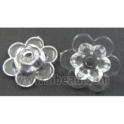 Acrylic beads, flower, clear