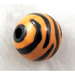 Round Resin Beads Zebra Orange