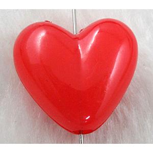 resin, heart, jewelry bead, red