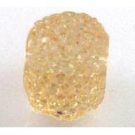 resin Rhinestone bead, rondelle, yellow