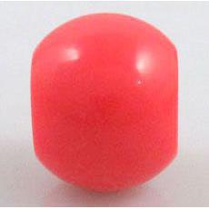 round plastic bead, red