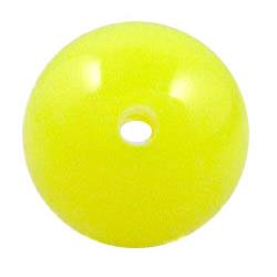 round plastic bead, yellow, jelly