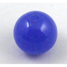 Jelly round resin bead, blue