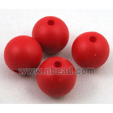 round matte red resin beads