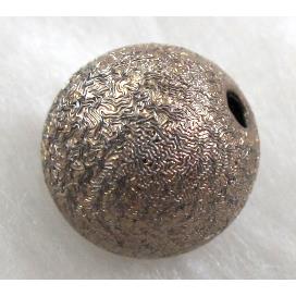 resin bead, round, matte, Bronze