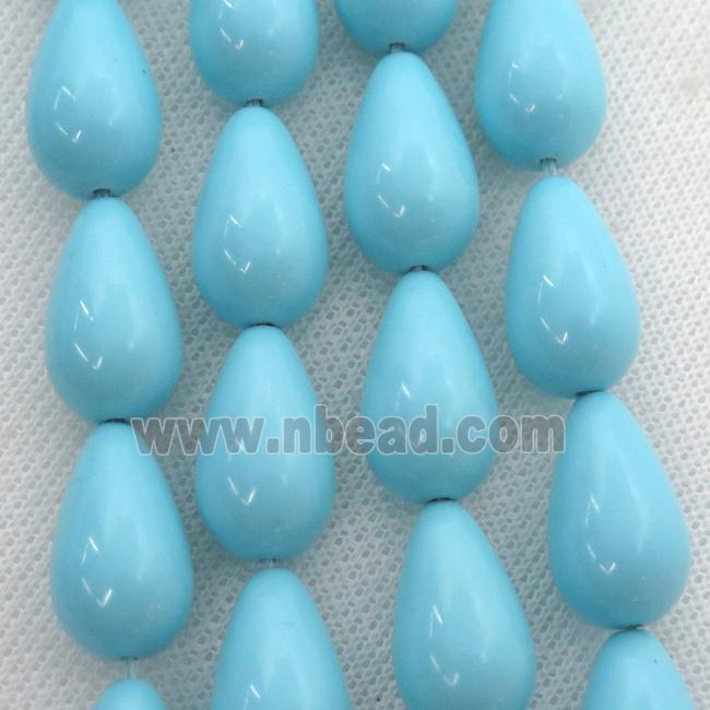 blue Synthetic Turquoiuse beads, 3d-teardrop