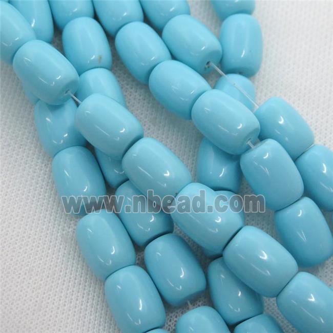 blue Synthetic Turquoiuse beads, barrel