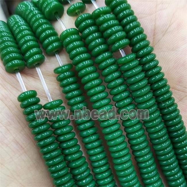 green resin disc beads
