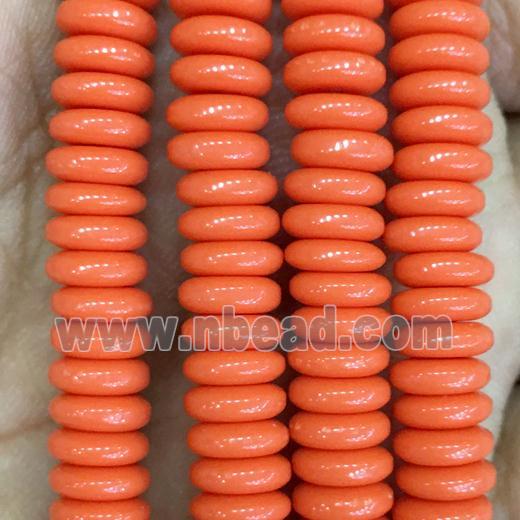 orange resin heishi beads
