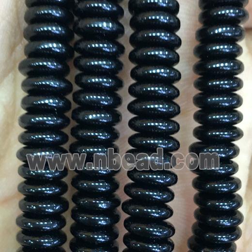 black resin heishi beads