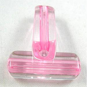 Acrylic Beads, tube, pink