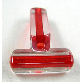 Acrylic Beads, tube, red