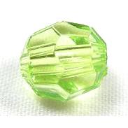 transparent Acrylic Beads, faceted round, green