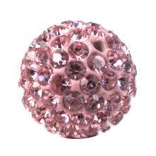 round Fimo Beads pave rhinestone, pink