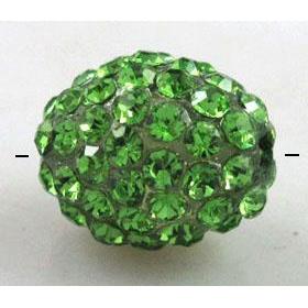 Resin bead pave rhinestone, oval, green